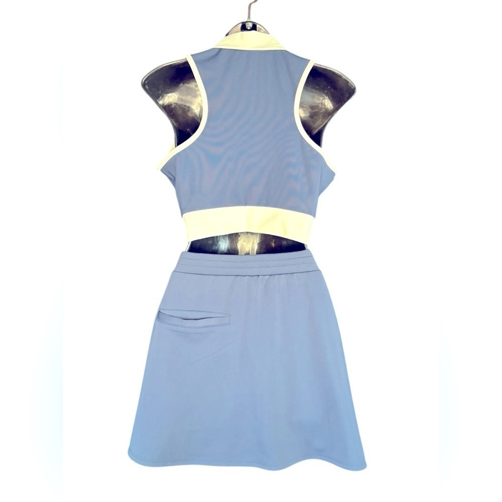 Sincerely Jules Active navy blue white Trim Tennis Golf top & Skort set Large - Picture 2 of 9